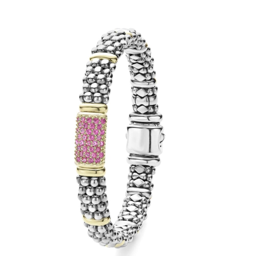 Pink Sapphire Caviar Bracelet | 9mm from Lagos Sz 7 - Picture 3 of 11